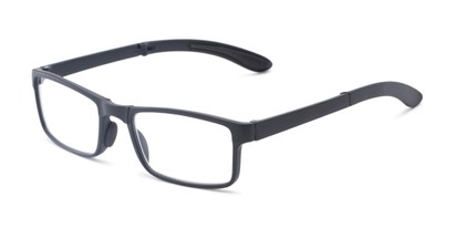 Angle of The Reese Folding Reader in Black, Women's and Men's Rectangle Reading Glasses
