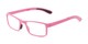 Angle of The Reese Folding Reader in Pink, Women's and Men's Rectangle Reading Glasses