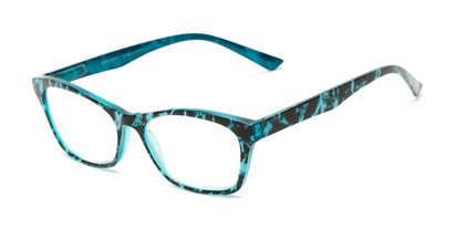 Angle of The Reya in Blue Multi, Women's Cat Eye Reading Glasses