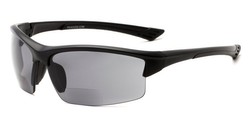 Angle of The Roster Bifocal Reading Sunglasses in Matte Black with Smoke, Women's and Men's Sport & Wrap-Around Reading Sunglasses
