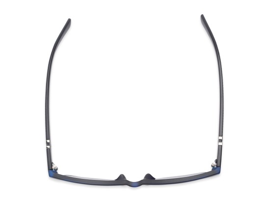 Overhead of The Royal Reading Sunglasses in Matte Blue with Smoke