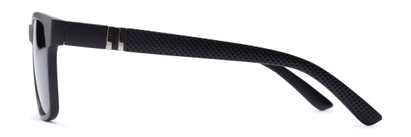 Side of The Royal Reading Sunglasses in Glossy Black with Smoke