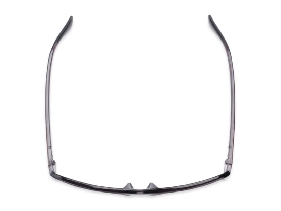 Overhead of The Rufus Reading Sunglasses in Clear Black With Smoke
