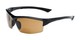 Angle of The Rush Polarized Bifocal Reading Sunglasses in Black with Amber, Women's and Men's Sport & Wrap-Around Reading Sunglasses