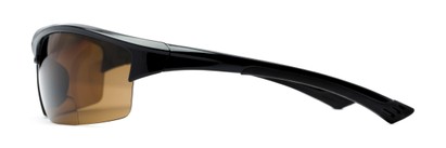Side of The Rush Polarized Bifocal Reading Sunglasses in Black with Amber