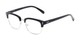 Angle of The Saginaw in Glossy Black/Silver, Women's and Men's Browline Reading Glasses