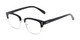 Angle of The Saginaw in Matte Black/Silver, Women's and Men's Browline Reading Glasses