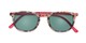 Folded of The Samber Reading Sunglasses in Tortoise/Red with Green Lenses