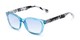 Angle of The Sanibel Tinted Reader in Blue/Print, Women's Cat Eye Reading Glasses