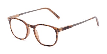 Angle of The Screenplay in Light Brown Tortoise, Women's and Men's Retro Square Reading Glasses