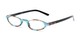 Angle of The Selena in Blue Multi, Women's Oval Reading Glasses