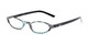 Angle of The Selena in Blue Swirls, Women's Oval Reading Glasses