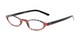 Angle of The Selena in Red Hearts, Women's Oval Reading Glasses