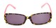 Front of The Shandy Reading Sunglasses in Brown Tortoise/Pink with Smoke