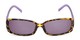 Front of The Shandy Reading Sunglasses in Brown Tortoise/Purple with Smoke
