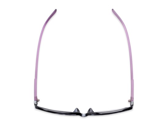 Overhead of The Shandy Reading Sunglasses in Black Tortoise/Purple with Smoke