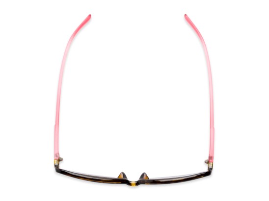 Overhead of The Shandy Reading Sunglasses in Brown Tortoise/Pink with Smoke