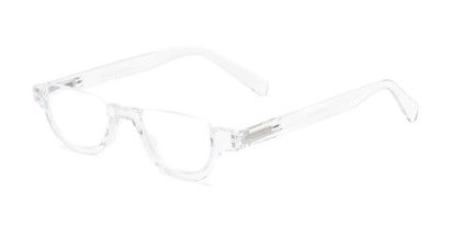 Angle of The Shay in Clear, Women's and Men's Round Reading Glasses
