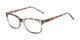 Angle of The Sheridan Customizable Reader in Grey Stripe, Women's and Men's Retro Square Reading Glasses