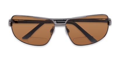 Folded of The Sherlock Polarized Bifocal Reading Sunglasses in Grey with Amber
