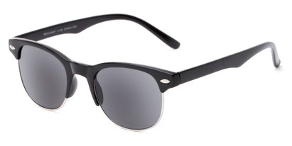 Angle of The Shiloh Reading Sunglasses in Black with Smoke, Women's and Men's Browline Reading Sunglasses