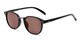 Angle of The Silas Reading Sunglasses in Black with Amber, Women's and Men's Round Reading Sunglasses