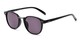 Angle of The Silas Reading Sunglasses in Black with Smoke, Women's and Men's Round Reading Sunglasses