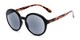 Angle of The Simone Reading Sunglasses in Black/Tortoise with Smoke, Women's Round Reading Sunglasses