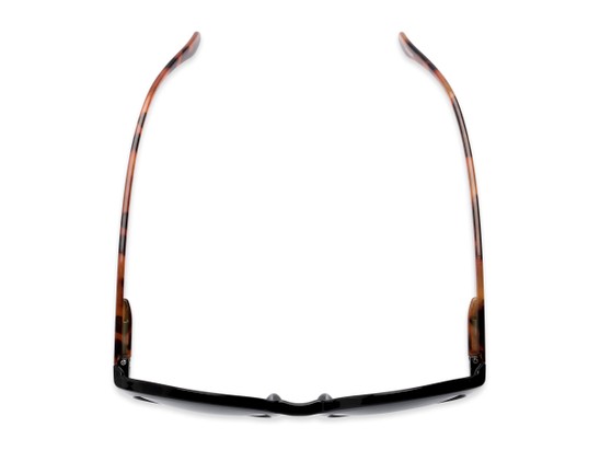 Overhead of The Simone Reading Sunglasses in Black/Tortoise with Smoke