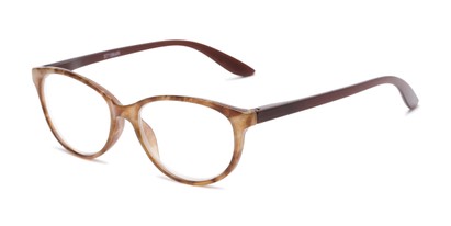 Angle of The Singer in Brown Marble, Women's Cat Eye Reading Glasses