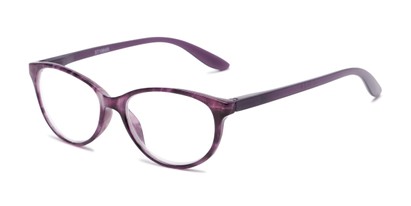 Angle of The Singer in Purple Marble, Women's Cat Eye Reading Glasses
