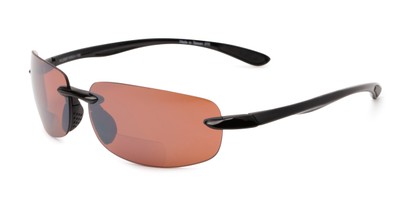 Angle of The Solar Bifocal Driving Reader in Black with Amber, Women's and Men's Sport & Wrap-Around Reading Sunglasses