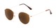 Angle of The Spirit Reading Sunglasses in Gold with Amber, Women's and Men's Round Reading Sunglasses