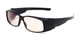 Angle of The Spokane Fit Over Unmagnified Computer Glasses in Glossy Black with Yellow, Women's and Men's Square Reading Glasses