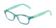 Angle of The Sprinkle in Green Floral, Women's Rectangle Reading Glasses
