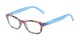 Angle of The Sprinkle in Orange/Blue Floral, Women's Rectangle Reading Glasses