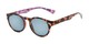 Angle of The St. Paul Reading Sunglasses in Tortoise/Purple with Smoke, Women's and Men's Round Reading Sunglasses