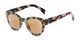 Angle of The Stevie Reading Sunglasses in Tan Tortoise with Amber, Women's Cat Eye Reading Sunglasses