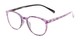 Angle of The Story Bifocal in Purple/Black, Women's Round Reading Glasses