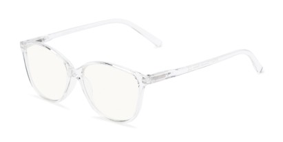 Angle of The Strawberry Computer Reader in Clear , Women's Cat Eye Reading Glasses