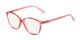 Angle of The Strawberry Computer Reader in Red, Women's Cat Eye Reading Glasses