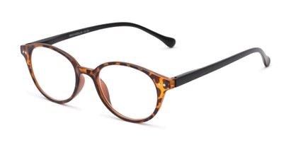 Angle of The Sundae in Matte Tortoise and Black, Women's and Men's Round Reading Glasses