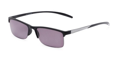 Angle of The Surf Reading Sunglasses in Black/Silver with Smoke, Women's and Men's Browline Reading Sunglasses