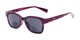 Angle of The Sutton Bifocal Reading Sunglasses in Dark Pink Tortoise with Smoke, Women's and Men's Retro Square Reading Sunglasses