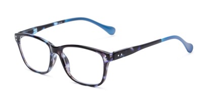 Angle of The Taft in Blue Tortoise, Women's and Men's Rectangle Reading Glasses