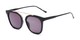 Angle of The Tenley Reading Sunglasses in Black with Smoke, Women's Square Reading Sunglasses