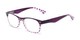 Angle of The Tilly in Purple Tortoise, Women's and Men's Retro Square Reading Glasses