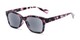 Angle of The Topaz Reading Sunglasses in Pink/Black with Smoke, Women's and Men's Retro Square Reading Sunglasses