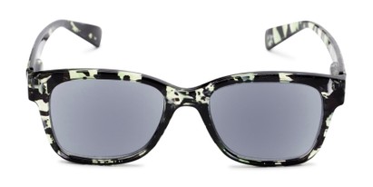 Front of The Topaz Reading Sunglasses in Green/Black with Smoke