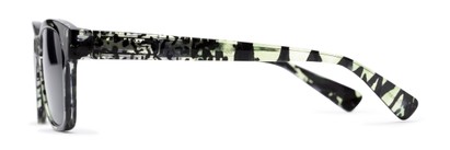 Side of The Topaz Reading Sunglasses in Green/Black with Smoke